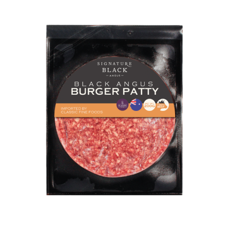BURGER PATTY BLACK ANGUS 100% FRZ (200G) - STANBROKE
