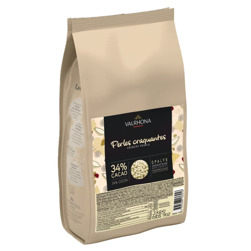 WHITE CRUNCHY PEARLS OPALYS 34% (3KG) - VALRHONA