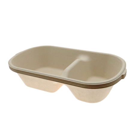 SALAD BOWL 2 COMPARTMENTS NATURAL FIBER (850ML)*500 - HRK