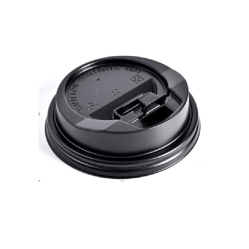 PLASTIC LID WITH BUTTON BLACK (Ø90)*1000 - HRK