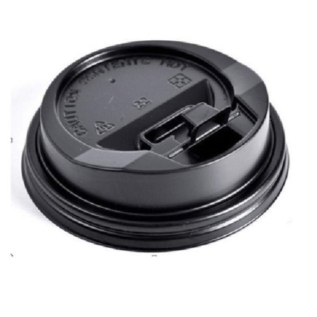 PLASTIC LID WITH BUTTON BLACK (Ø90)*1000 - HRK