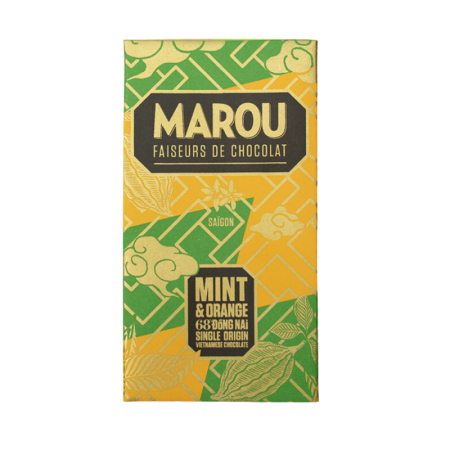 DARK CHOCOLATE MINT & ORANGE DONG NAI 68% (24G) - MAROU