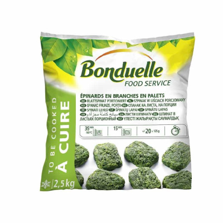 LEAF SPINACH IN STEAK FRZ (2.5KG) - BONDUELLE