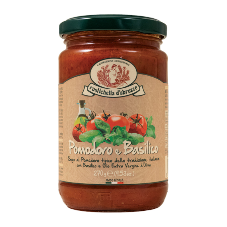 TOMATO AND BASIL PASTA SAUCE (270G) - RUSTICHELLA D'ABRUZZO