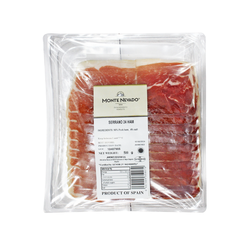 SERRANO HAM SLICED 24 MONTHS (500G) - MONTE NEVADO