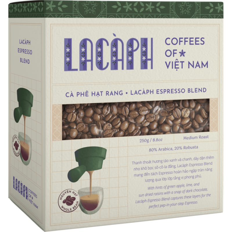 SIGNATURES ESPRESSO BLEND 80% ARABICA 20% ROBUSTA WHOLE BEANS (250G) - LACAPH