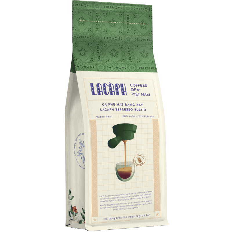SIGNATURES ESPRESSO BLEND 80% ARABICA 20% ROBUSTA GROUND COFFEE (1KG) - LACAPH