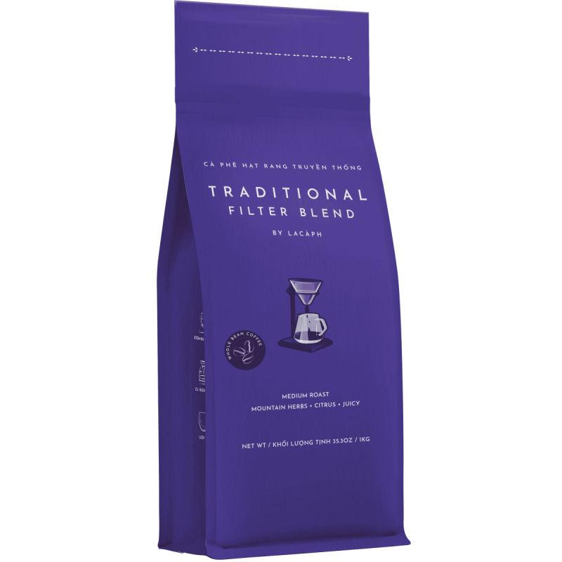 TRADITIONAL FILTER BLEND 100% ARABICA WHOLE BEANS (1KG) - LACAPH