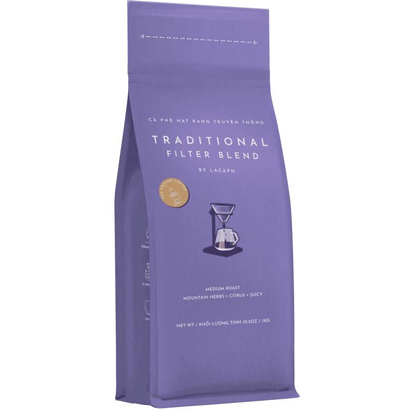 TRADITIONAL FILTER BLEND 100% ARABICA GROUND COFFEE (1KG) - LACAPH