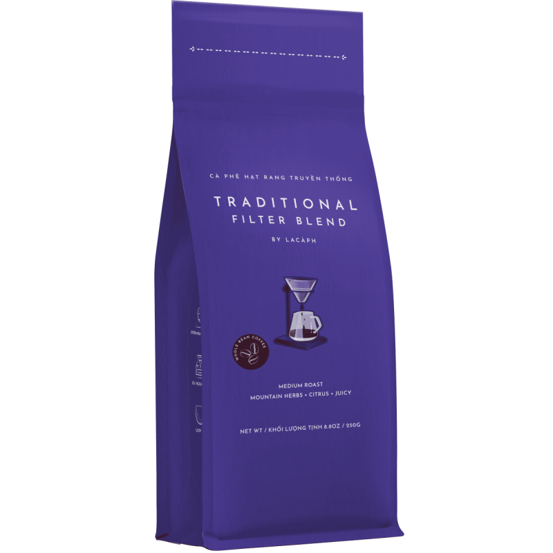 TRADITIONAL FILTER BLEND 100% ARABICA WHOLE BEANS (250G) - LACAPH