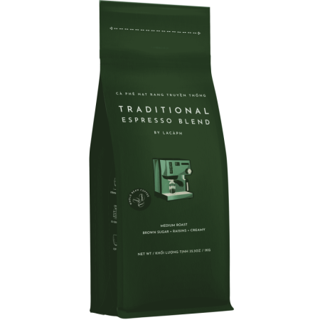 TRADITIONAL ESPRESSO BLEND 70% ARABICA 30% ROBUSTA WHOLE BEANS (1KG) - LACAPH