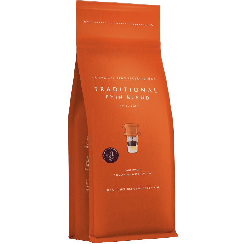 TRADITIONAL PHIN BLEND 100% ROBUSTA WHOLE BEANS (250G) - LACAPH