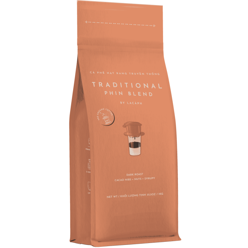 TRADITIONAL PHIN BLEND 100% ROBUSTA GROUND COFFEE (1KG) - LACAPH