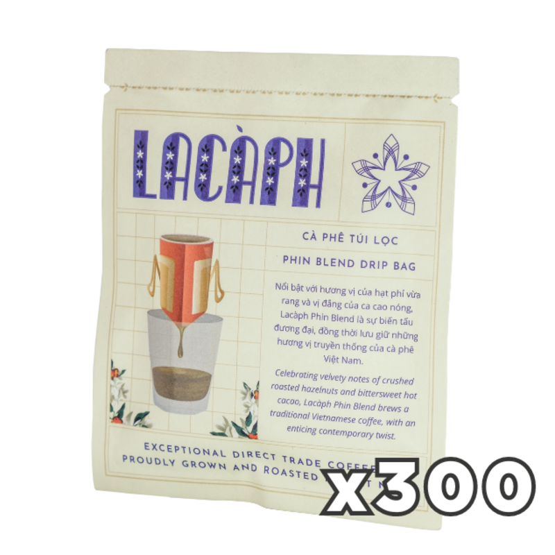 PHIN BLEND 85% ROBUSTA 15% ARABICA COFFEE DRIP BAGS (15Gx300) - LACAPH