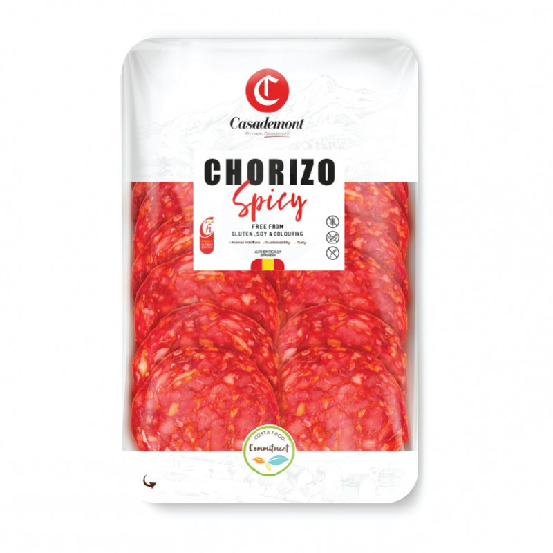 CHORIZO EXTRA CULAR HOT SLICED (100G) - CASADEMONT