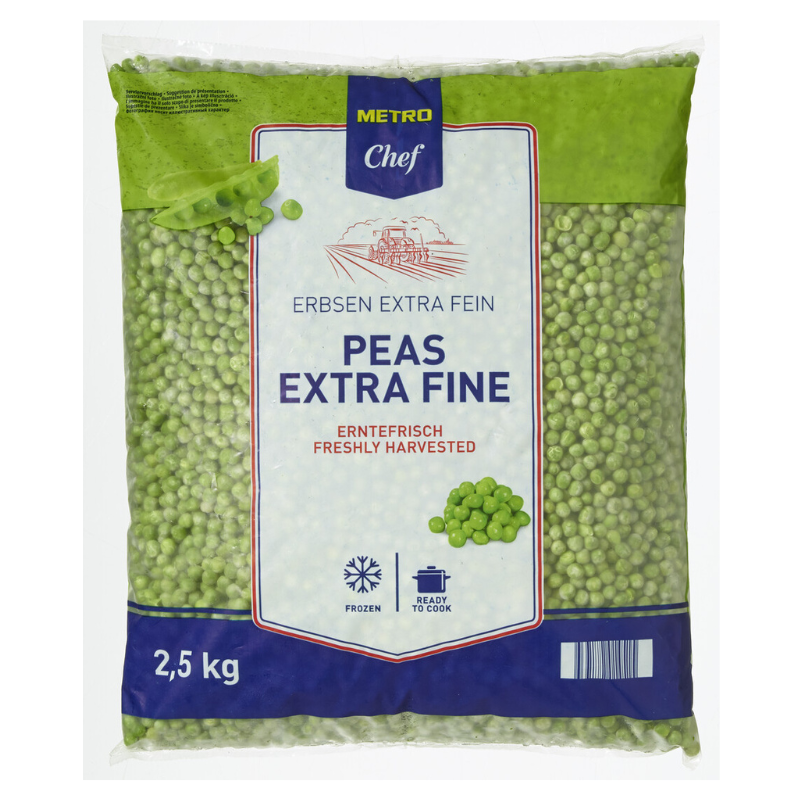 PEAS EXTRA FINE FRZ (2.5KG) - METRO CHEF