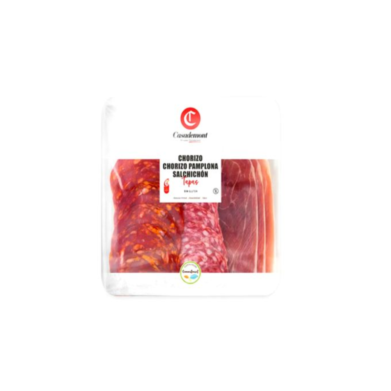 TAPAS SERRANO HAM + CHORIZO EXTRA + SALCHICHON SLICED (150G) - CASADEMONT