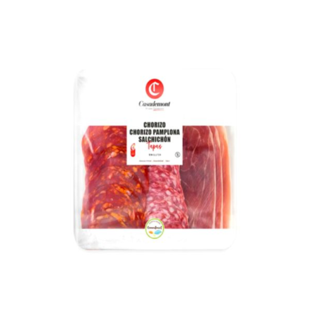 TAPAS SERRANO HAM + CHORIZO EXTRA + SALCHICHON SLICED (150G) - CASADEMONT