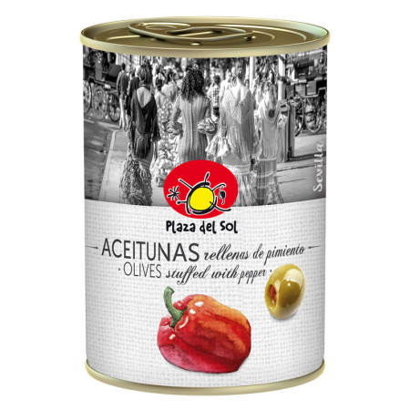 OLIVES STUFFED WITH PEPPER (280G) - PLAZA DEL SOL