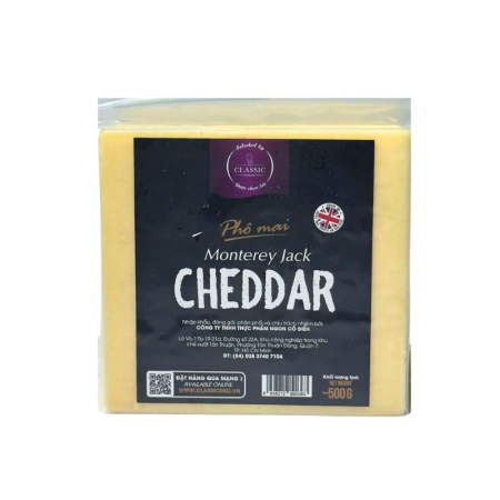 WHITE MILD CHEDDAR MONTEREY JACK (500G) - COOMBE CASTLE - DEVON CREAM COMPANY - CTR