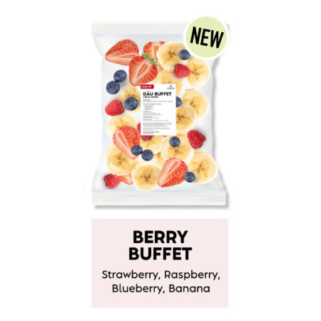 B1 - FRZ BANANA, STRAWBERRY 22%, BLUEBERRY, RASPBERRY (450G) - SUPERGREEN SMOOTHIES"