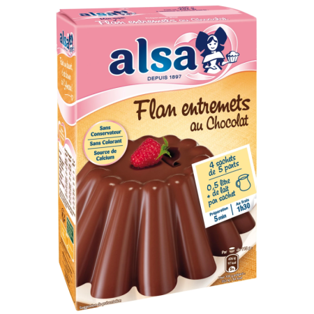 FLAN WITH CHOCOLATE FLAVOR PREPARATION ALSA (232G) - FLAVORS AND CHEFS