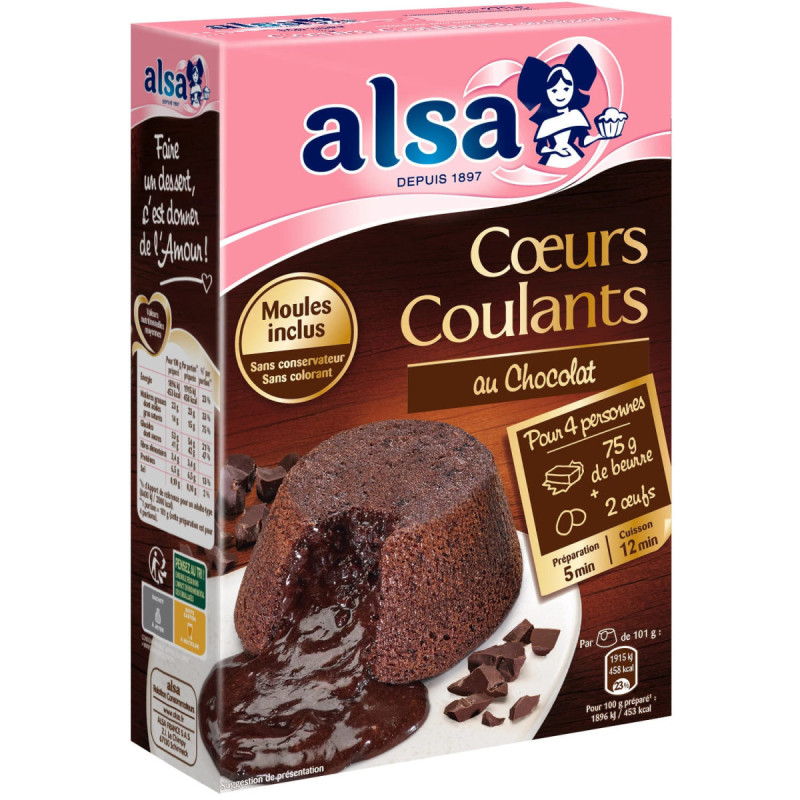 LAVA CAKE CHOCOLATE PREPARATION ALSA (275G) - FLAVORS AND CHEFS