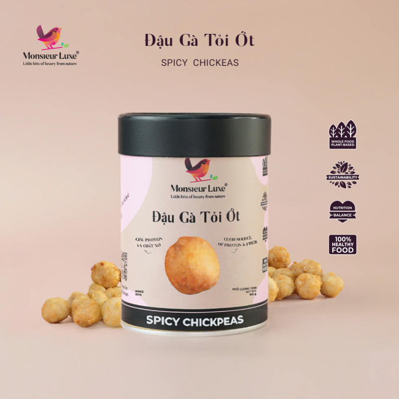 SPICY CHICKPEAS IN CYLINDER (120G) - MONSIEUR LUXE