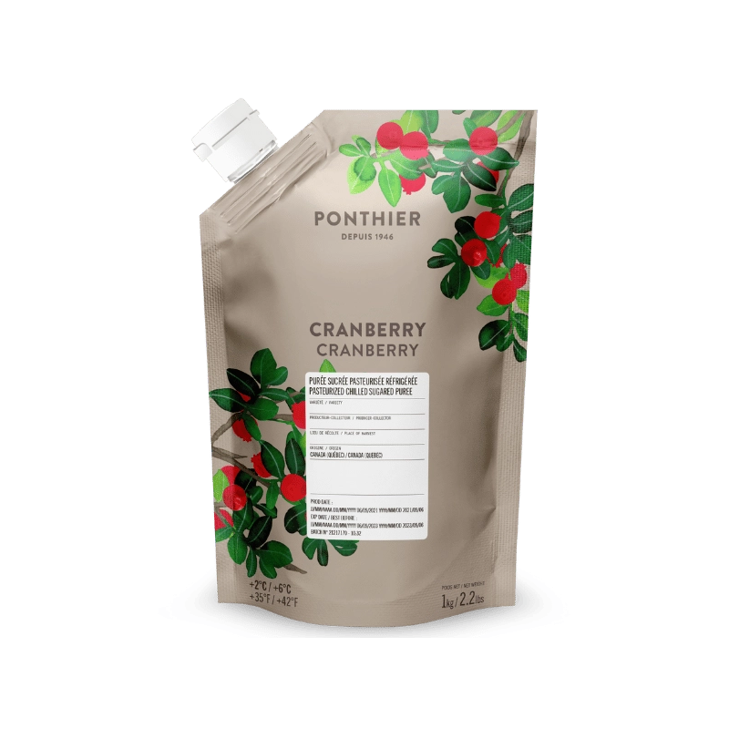CRANBERRY PUREE CHILLED 10% SUGAR (1KG) - PONTHIER