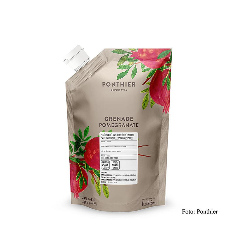 POMEGRANATE PUREE CHILLED 10% SUGAR (1KG) - PONTHIER