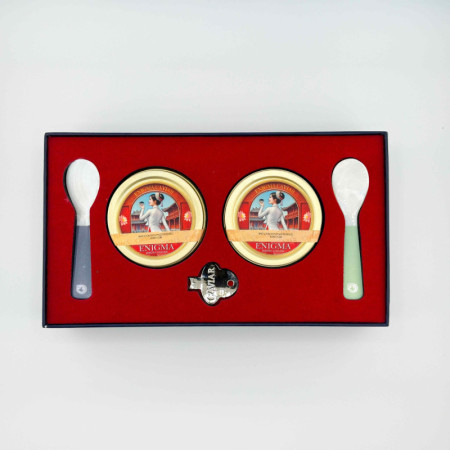 SET 2 - 2 BAERI CAVIAR (50G), 2 SPOONS, 1 OPENER - ENIGMA
