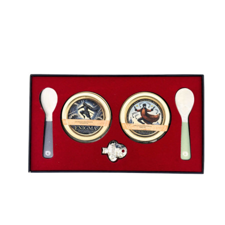 SET 3 - CRYSTAL CAVIAR (30G) + OSCIETRA CAVIAR (30G) , 2 SPOONS, 1 OPENER - ENIGMA
