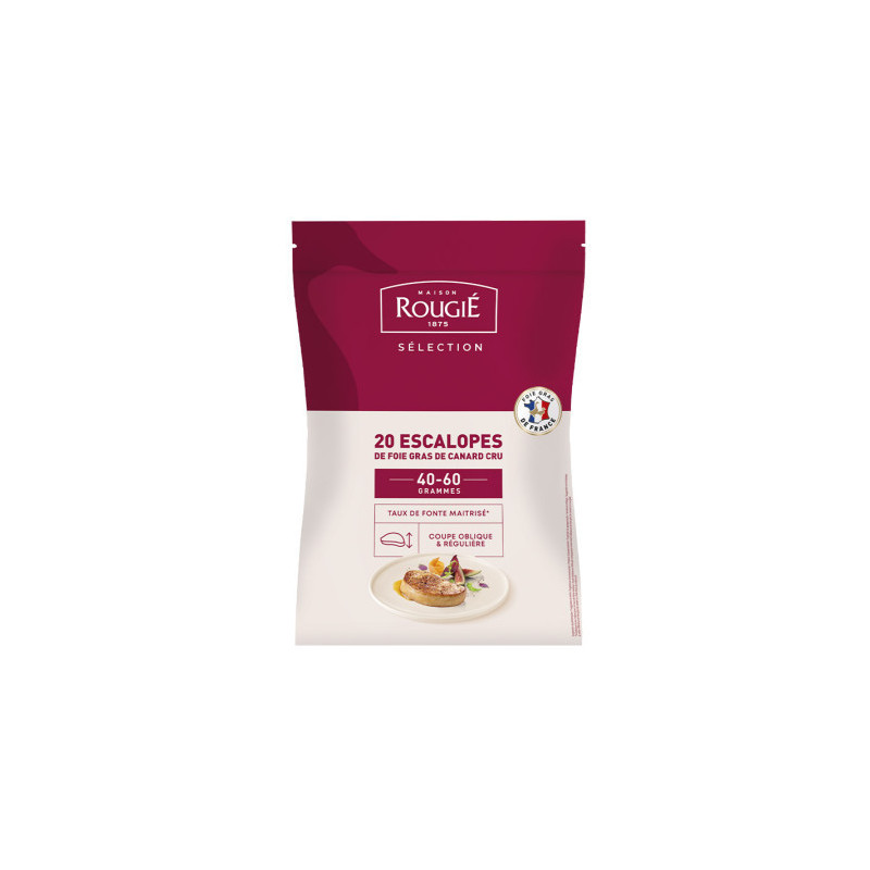 DUCK FOIE GRAS SLICED 40/60 FRZ HALAL (~1KG) - ROUGIÉ