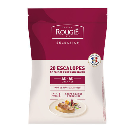DUCK FOIE GRAS SLICED 40/60 FRZ HALAL (~1KG) - ROUGIÉ