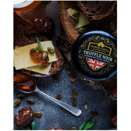 BLACK TRUFFLE CHEDDAR 6M (150G) - DEVON CREAM COMPANY