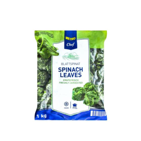 SPINACH LEAFES PORTIONED FRZ (1KG) - METRO CHEF