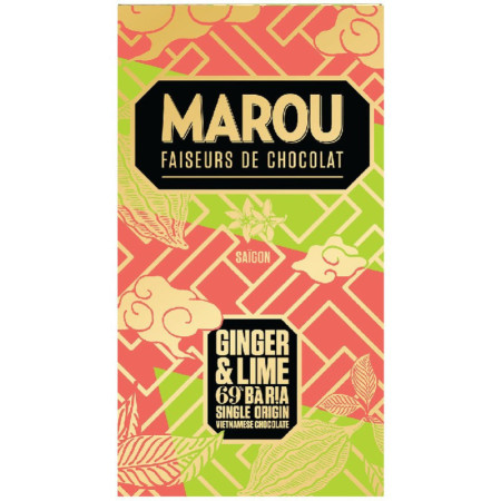 CHOCOLATE BA RIA 69% GINGER LIME (80G) - MAROU