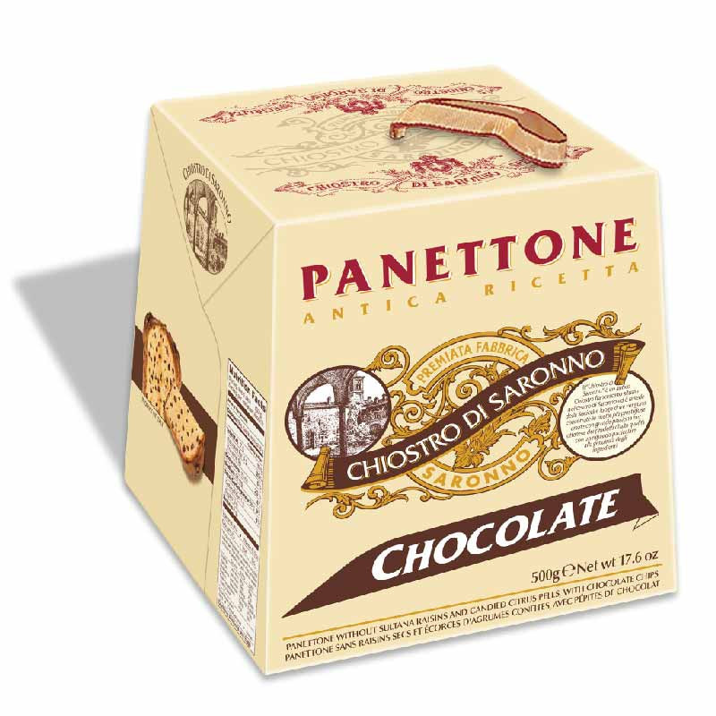 PANETTONE CHOCOLATE CHIP CARDBOX (500G) - CHIOSTRO DI SARONNO