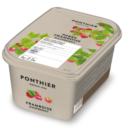 PUREE RASPBERRY 10% SUGAR FRZ (1KG) - PONTHIER