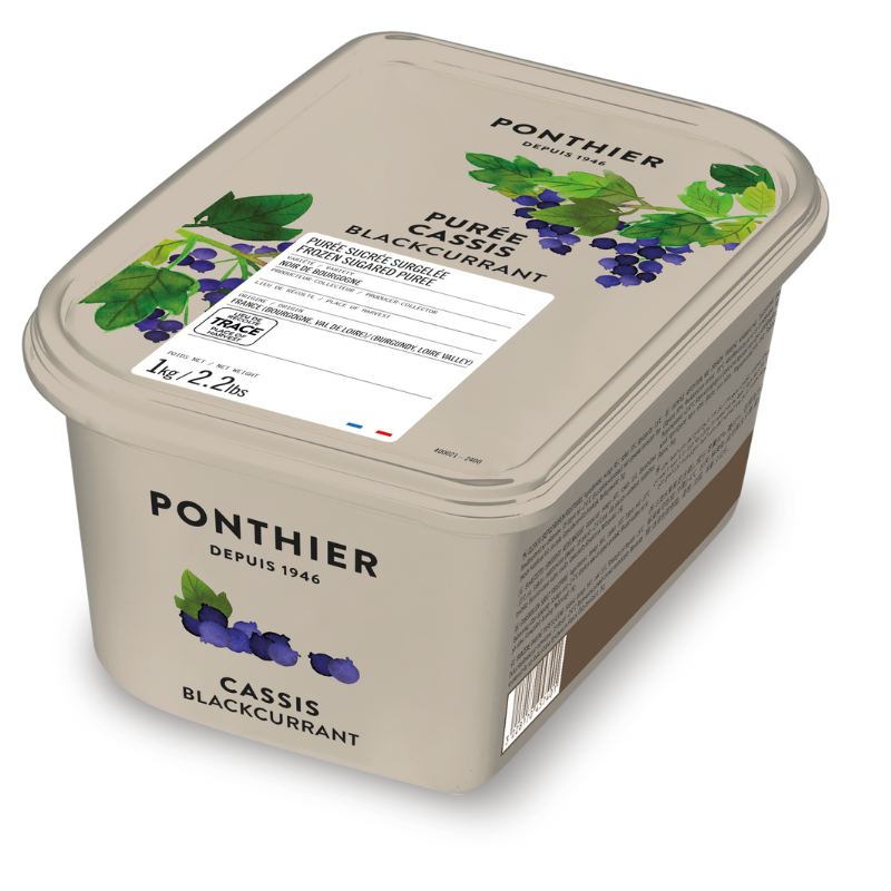 PUREE BLACKCURRANT 10% SUGAR FRZ (1KG) - PONTHIER