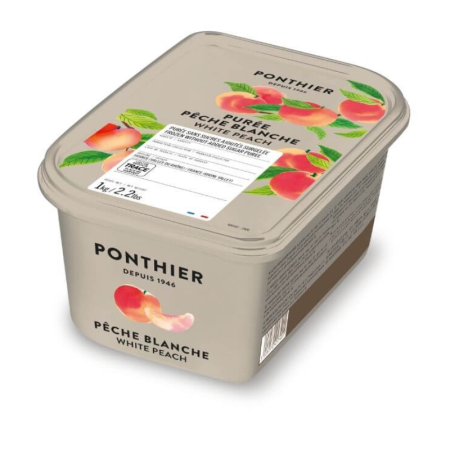PUREE WHITE PEACH 10% SUGAR FRZ (1KG) - PONTHIER
