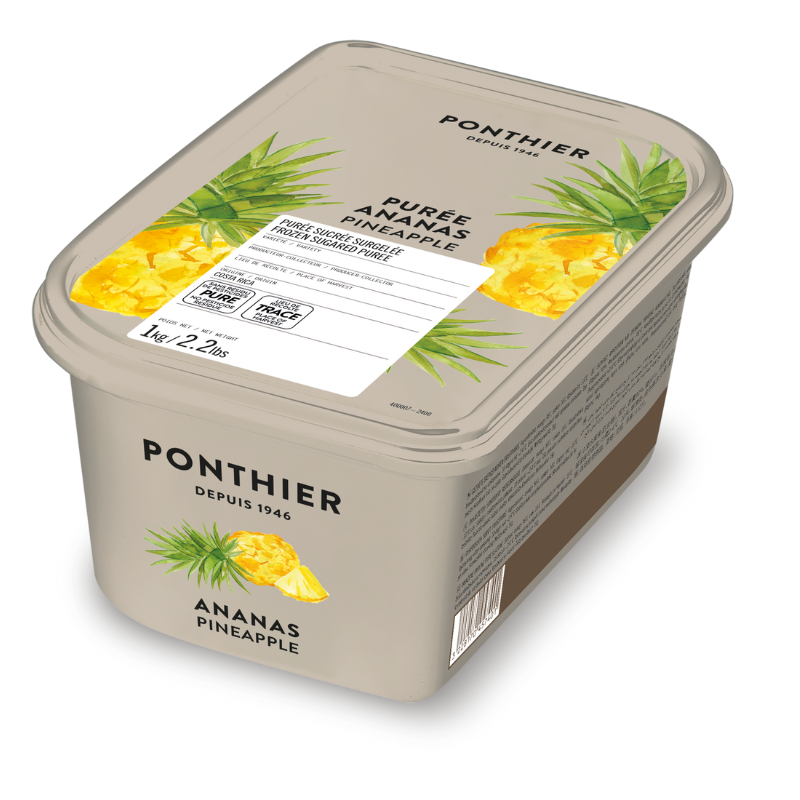 PUREE PINEAPPLE 10% SUGAR FRZ (1KG) - PONTHIER