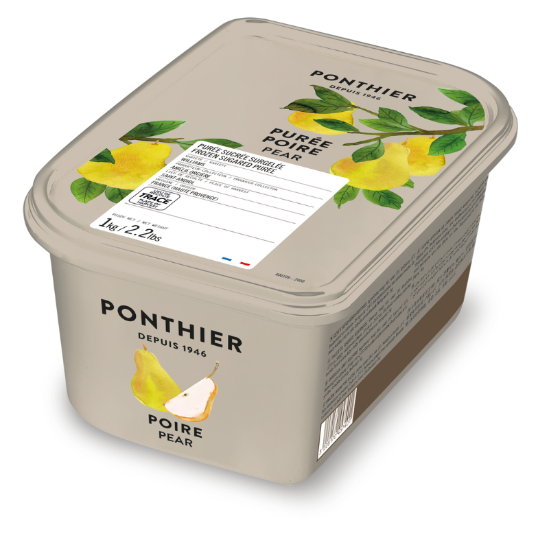 PUREE PEAR 10% SUGAR FRZ (1KG) - PONTHIER