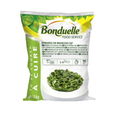 LEAF SPINACH IN STEAKS FRZ (1KG) - BONDUELLE