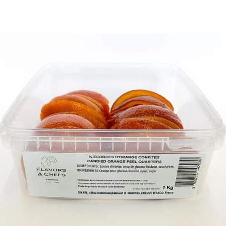 CANDIED ORANGE PEEL QUARTERS (1KG) - FLAVORS AND CHEFS