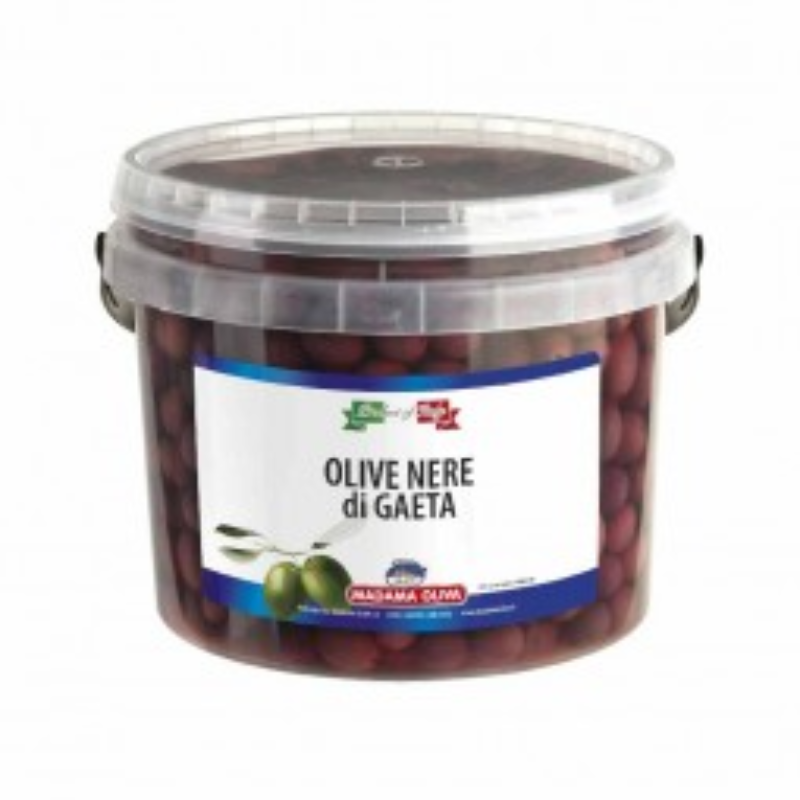 OLIVES BLACK PITTED LECCINO (1.8KG-3.2KG) - MADAMA OLIVA