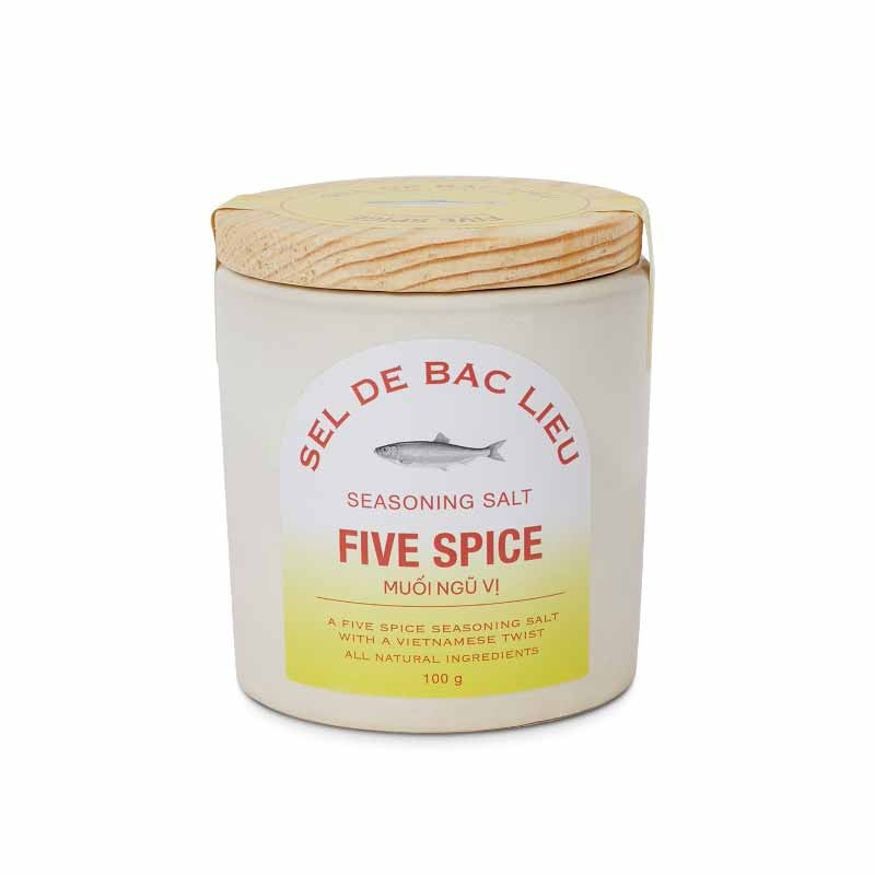 FIVE- SPICE SALT (100G) IN CERAMIC POT - BAC LIEU