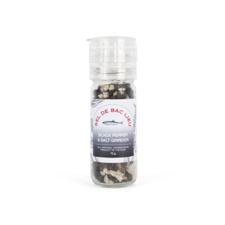 PHU QUOC BLACK PEPPER & COARSE SALT MIX GRINDER (70G) - BAC LIEU