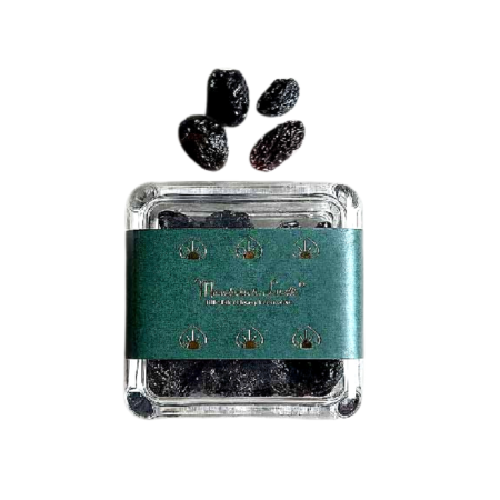 DRIED BLACK RAISINS IN SQUARE BOX (100G) - MONSIEUR LUXE