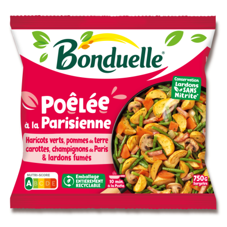 LA PARISIENNE FRZ PRECOOK VEGETABLE (POTATOES/GREEN BEANS/MUSHROOMS/BACON) (750G) - BONDUELLE